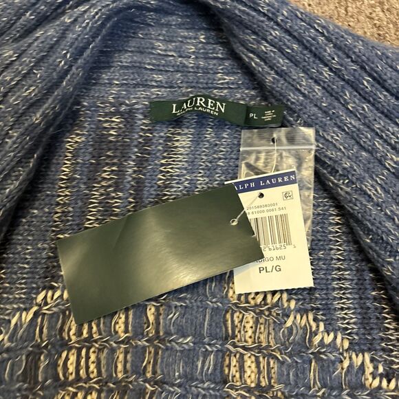 Polo Ralph Lauren Aztec Wool Linen blend Fringe Shrug Cardigan Sweater PL- NWT - Picture 3 of 9